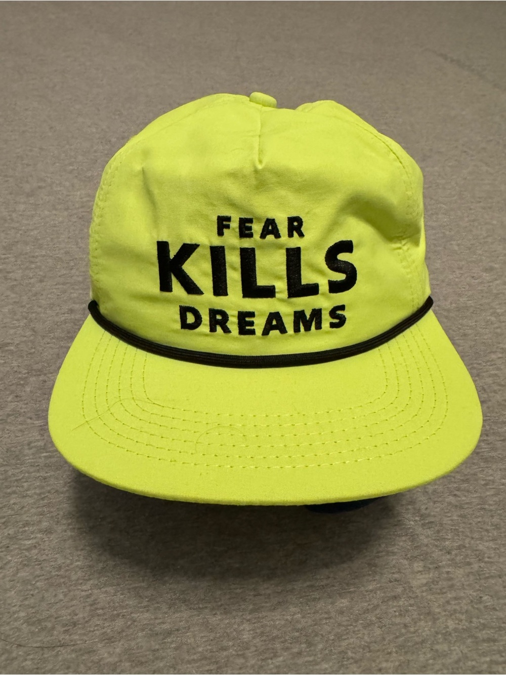 Fear Kills Dreams Neon Yellow Statement Cap